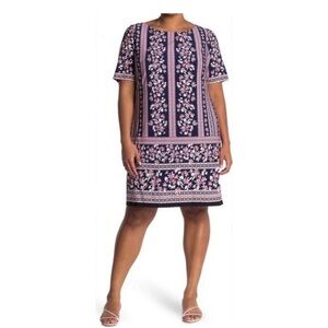 ELIZA J FLORAL SHEATH JUERSY PLUS SIZE DRESS